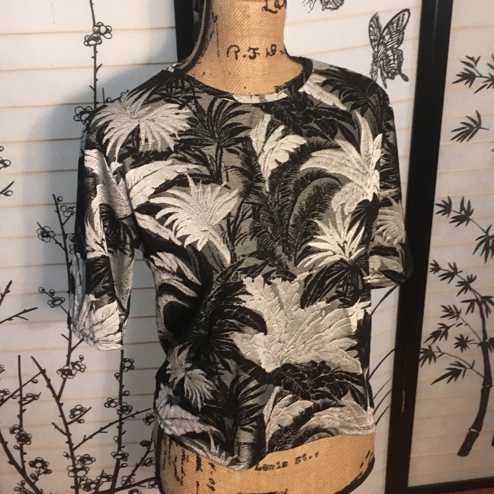 Topshop Palm Leaf T-shirt style blouse